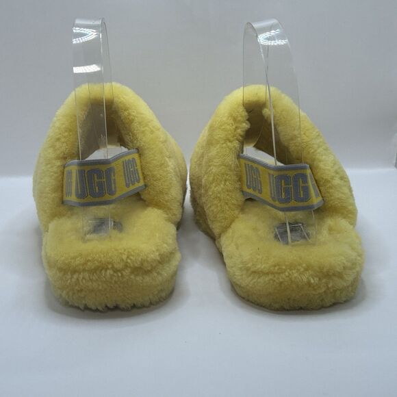 UGG Kids Fluff Yeah Slide Slippers Yellow Sheepskin Youth Size 13 1098494K - Picture 11 of 16